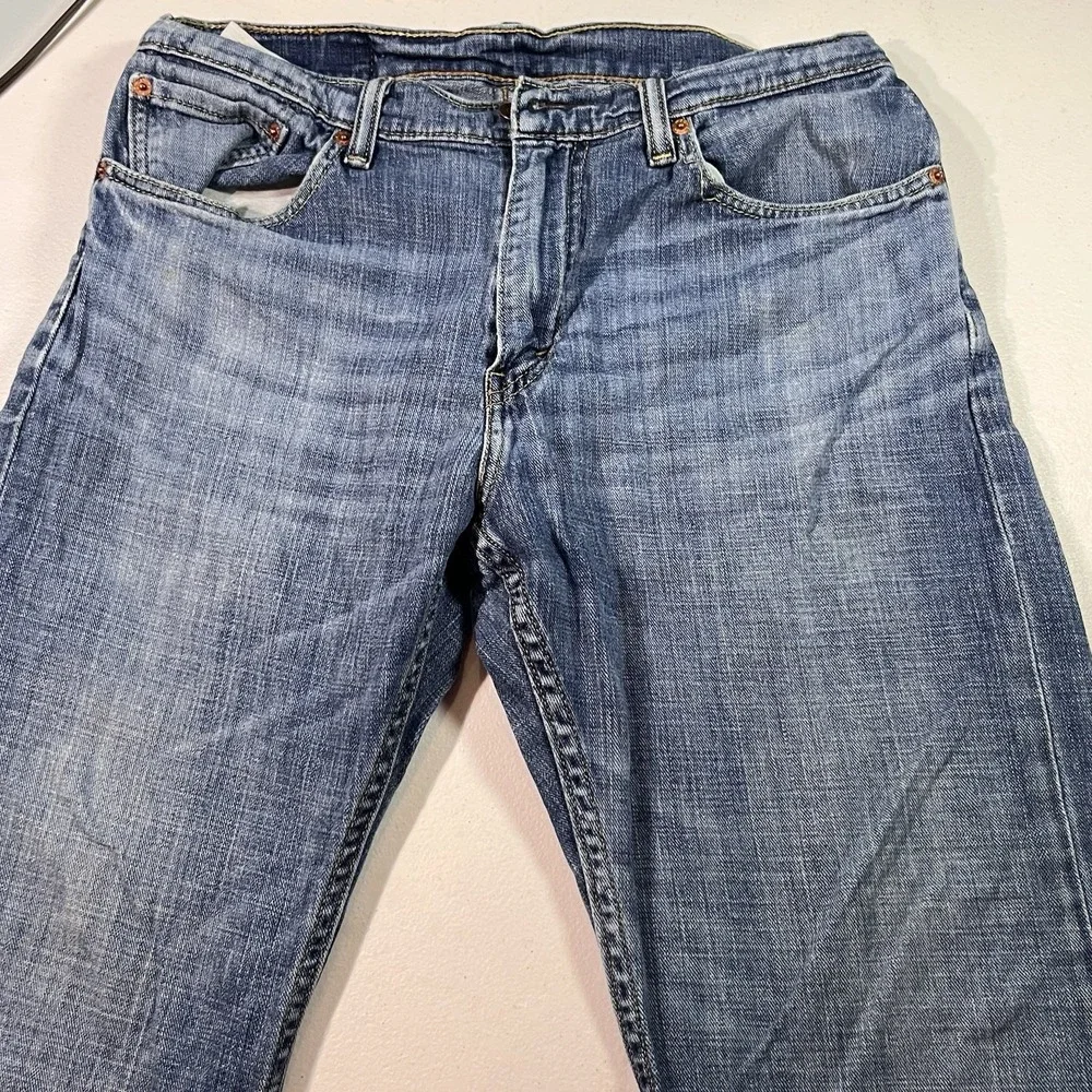Levis 505 Jeans Mens 32x32 Blue Straight Leg Medium Wash Denim Pants EUC - Picture 5 of 9